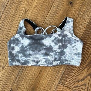 Onzie Gray white tie-dye women’s Sports Bra